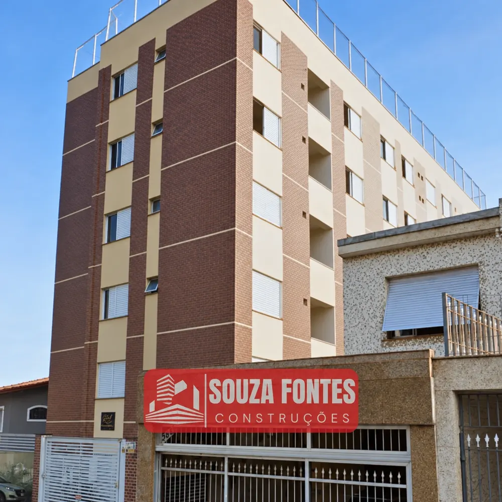 Outro ângulo da fachada concluída do edifício na Vila Formosa